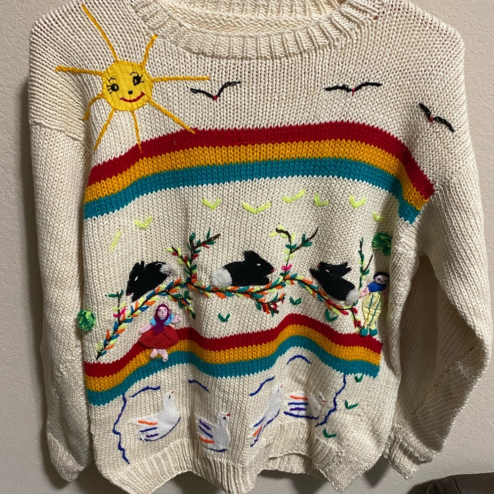 NOS Peruvian Arpillera Sweater